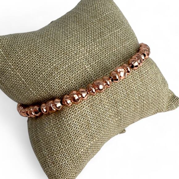 Alex and Ani Rose Gold Joy Beaded Bangle Bracelet - Picture 4 of 5